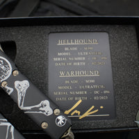 Microtech Ultratech OTF Knife Set- Hellhound & Warhound- Death Card Finished Handle- Apocalyptic Bronze Finished Blade 119-13 SETDCS