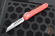 Microtech Ultratech OTF Knife- Warhound- Red Handle- Stonewash Blade 119W-10 RDS