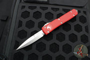 Microtech Ultratech OTF Knife- Bayonet Edge- Red Handle- Stonewash Blade 120-10 RD