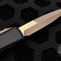 Microtech Ultratech OTF Knife- Bayonet Edge- Carbon Fiber Top- Bronze Apocalyptic Finished Blade 120-13 APCFS