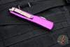 Microtech Ultratech OTF Knife- Bayonet Edge- Violet Handle- Bronze Blade 120-13 VI