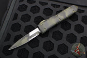 Microtech Ultratech OTF Knife- Bayonet Edge- Olive Camo Handle- Olive Camo Part Serrated Blade 120-2 OCS