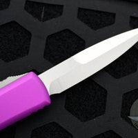 Microtech Ultratech OTF Knife- Bayonet Edge- Violet Handle With Satin Blade 120-4 VI