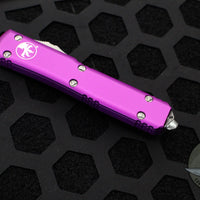 Microtech Ultratech OTF Knife- Bayonet Edge- Violet Handle With Satin Blade 120-4 VI