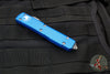 Microtech Ultratech OTF Knife- Single Edge- Blue Handle- Apocalyptic Blade 121-10 APBL