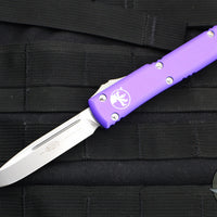 Microtech Ultratech OTF Knife- Single Edge- Purple Handle- Stonewash Plain Edge 121-10 PU