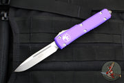 Microtech Ultratech OTF Knife- Single Edge- Purple Handle- Stonewash Plain Edge 121-10 PU