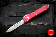 Microtech Ultratech Red Single Edge OTF Knife Stonewash Blade 121-10 RD