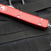 Microtech Ultratech OTF Knife- Single Edge- Red Handle- Apocalyptic Part Serrated Blade 121-11 APRD