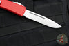 Microtech Ultratech OTF Knife- Red Handle- Stonewash Part Serrated Blade 121-11 RD