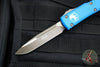 Microtech Ultratech OTF Knife- Single Edge- Blue Handle- Bronze Apocalyptic Blade 121-13 APBL