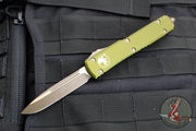 Microtech Ultratech OTF Knife- Single Edge- OD Green Handle- Bronze Apocalyptic Blade 121-13 APOD