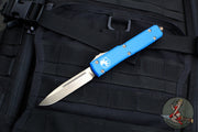 Microtech Ultratech OTF Knife- Single Edge- Blue Handle- Bronzed Blade 121-13 BL