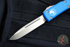 Microtech Ultratech OTF Knife- Single Edge- Blue Handle- Bronzed Blade 121-13 BL
