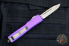 Microtech Ultratech OTF Knife- Single Edge- Purple Handle- Bronzed Finished Blade 121-13 PU