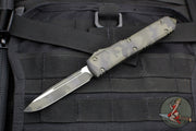 Microtech Ultratech OTF Knife- Single Edge- Olive Camo Handle- Olive Camo Finished Plain Blade 121-1 OCS