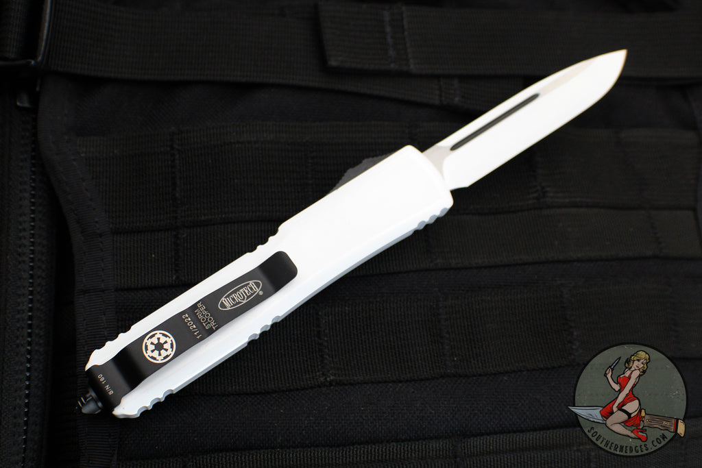 Microtech Stormtrooper Ultratech OTF Knife- Single Edge- White Handle ...