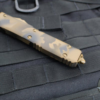 Microtech Ultratech OTF Knife- Single Edge- Coyote Camo Handle- Coyote Camo Finished Part Serrated Blade 121-2 CCS