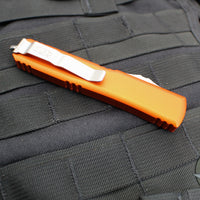 Microtech Ultratech OTF Knife- Single Edge- Orange Handle- Satin Blade 121-4 OR