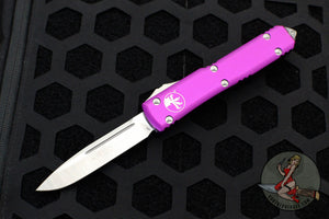 Microtech Ultratech OTF Knife- Single Edge- Violet Handle- Satin Blade 121-4 VI