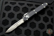 Microtech Ultratech Black Single Edge OTF Knife Satin Part Serrated Blade 121-5