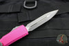 Microtech Ultratech OTF Knife- Double Edge- Pink Handle- Apocalyptic Finished Blade 122-10 APPK