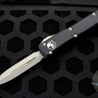 Microtech Ultratech OTF Knife- Double Edge- Black Double Edge- Apocalyptic Blade 122-10 AP
