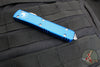 Microtech Ultratech OTF Knife- Double Edge- Blue Handle- Stonewash Plain Edge blade 122-10 BL