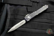 Microtech Ultratech Distressed Black Double Edge OTF Knife with Apocalyptic Blade 122-10 DBK