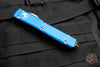Microtech Ultratech OTF Knife- Double Edge- Distressed Blue- Apocalyptic Blade 122-10 DBL