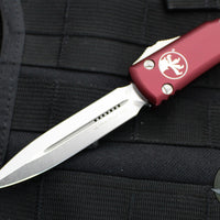 Microtech Ultratech OTF Knife- Double Edge- Merlot Red with Stonewash Blade 122-10 MR