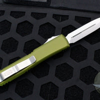 Microtech Ultratech OTF Knife- Double Edge- OD Green Handle- Stonewash Blade 122-10 OD