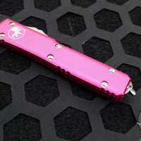 Microtech Ultratech OTF Knife- Double Edge- Pink Handle- Stonewash Blade 122-10 PK