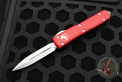 Microtech Ultratech Red Double Edge DE OTF Knife with Stonewash Blade 122-10 RD