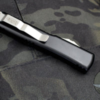 Microtech Ultratech OTF Knife- Double Edge- Black Handle- Stonewash Blade 122-10