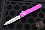 Microtech Ultratech OTF Knife- Double Edge- Violet Handle with Stonewash Blade 122-10 VI