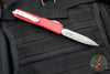 Microtech Ultratech OTF Knife- Double Edge- Red Handle- Apocalyptic Full Serrated Blade 122-12 APRD