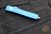 Microtech Ultratech OTF Knife- Double Edge- Blue Handle- Full Serrated Stonewash Blade 122-12 BL