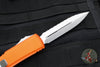 Microtech Ultratech OTF Knife- Double Edge- Orange Handle with Full Serrated Stonewash Blade 122-12 OR