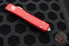 Microtech Ultratech OTF Knife- Double Edge- Red Handle with Full Serrated Stonewash Blade 122-12 RD