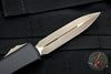 Microtech Ultratech OTF Knife- Double Edge- Special Carbon Fiber Top- Bronzed Apocalyptic Blade and Hardware 122-13 APCFS