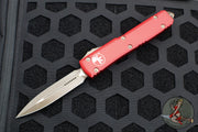 Microtech Ultratech OTF Knife- Double Edge- Red Handle- Bronzed Apocalyptic Blade and Hardware 122-13 APRD