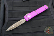 Microtech Ultratech OTF Knife- Double Edge- Violet Handle- Bronzed Apocalyptic Blade and Hardware 122-13 APVI