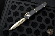 Microtech Ultratech OTF Knife- Double Edge- Black Handle- Bronzed Blade and Hardware 122-13