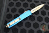 Microtech Ultratech OTF Knife- Double Edge- Blue Handle- Bronzed Blade 122-13 BL