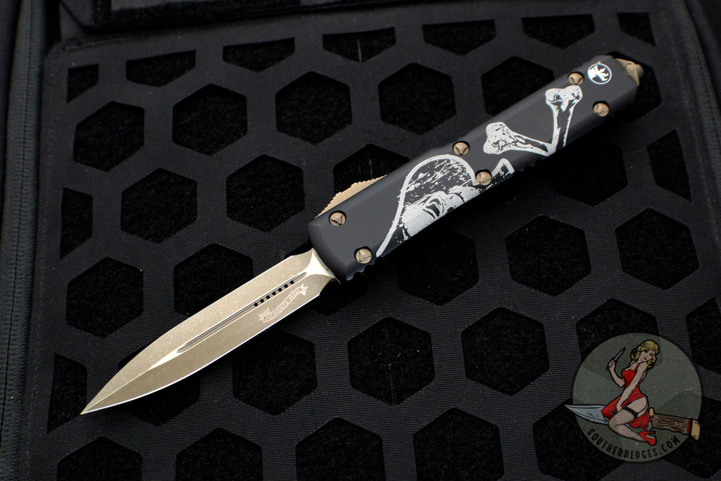 Microtech DEATH CARD Ultratech OTF Knife- Double Edge- Bronze Apocalyptic Blade 122-13 DCS