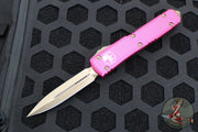 Microtech Ultratech OTF Knife- Double Edge- Pink Handle- Bronzed Blade 122-13 PK
