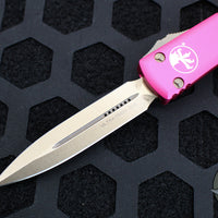 Microtech Ultratech OTF Knife- Double Edge- Pink Handle- Bronzed Blade 122-13 PK