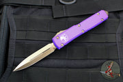 Microtech Ultratech OTF Knife- Double Edge- Purple Handle- Bronzed Blade 122-13 PU