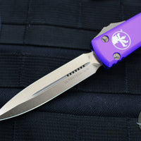 Microtech Ultratech OTF Knife- Double Edge- Purple Handle- Bronzed Blade 122-13 PU